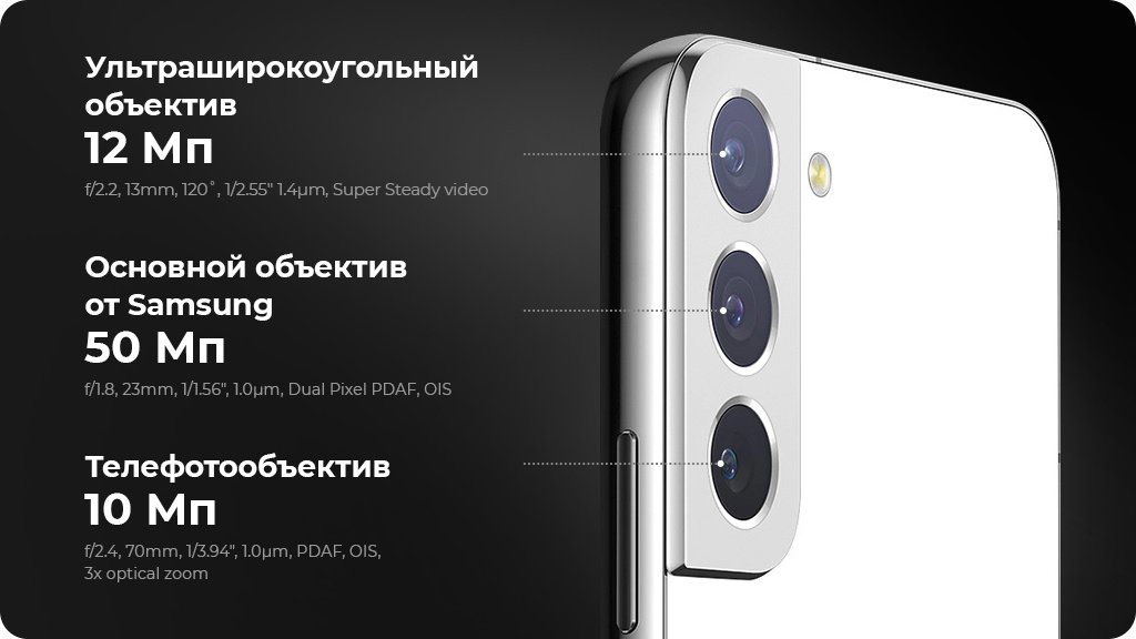 Samsung Galaxy S22+ 5G 8/256GB Белый фантом (S906E)