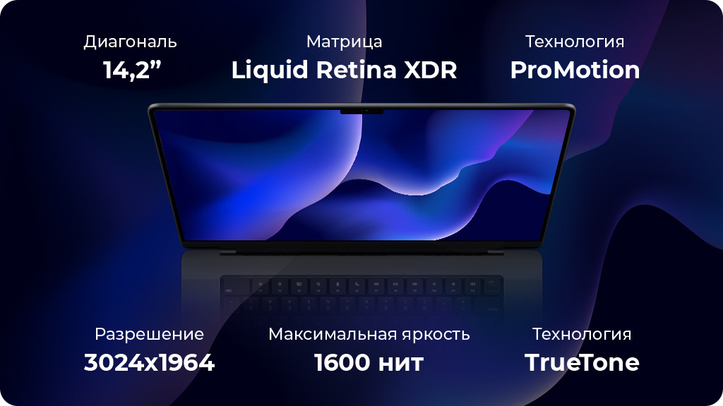 Ноутбук Apple MacBook Pro 14 2023 M2 Pro 16GB/1024GB Серый космос (MPHF3)